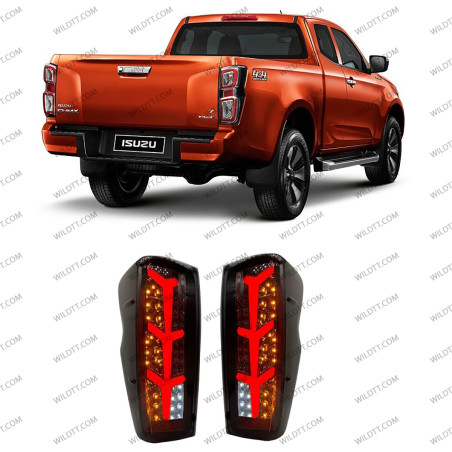 Pilotos Traseros Ahumados LED Square Style Isuzu D-Max 2020+ - WildTT