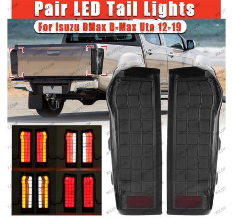 Pilotos Traseros Ahumados LED Tetris Style Isuzu D-Max 2012-2020 - WildTT