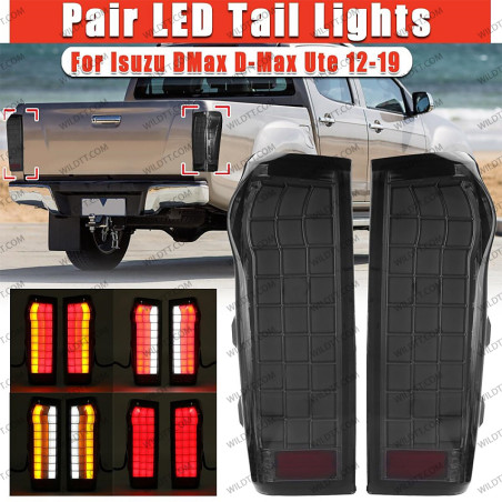 Pilotos Traseros Ahumados LED Tetris Style Isuzu D-Max 2012-2020 - WildTT