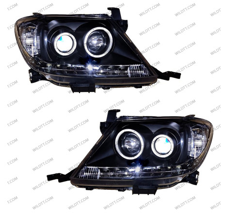 Angel Eyes LED Headlights Toyota Hilux 2005-2011 - WildTT