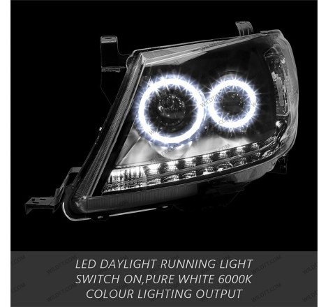 Angel Eyes LED Headlights Toyota Hilux 2005-2011 - WildTT