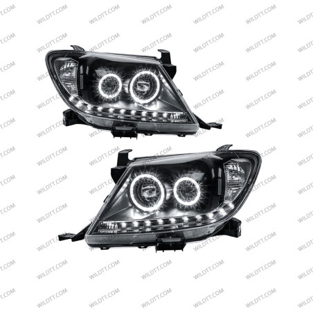 Angel Eyes LED Headlights Toyota Hilux 2005-2011 - WildTT