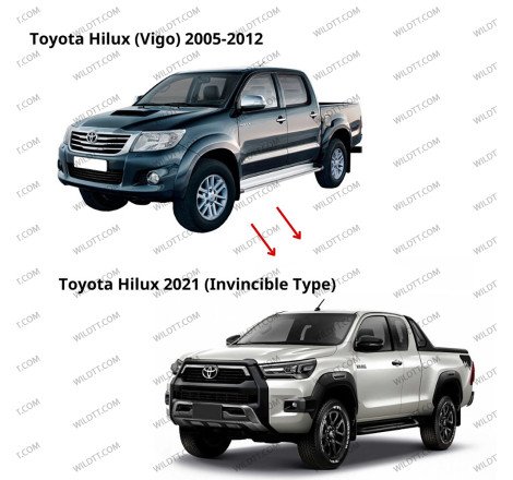 Body Kit Upgrade da Toyota Hilux DC 2005-2011 a Invincible 2021+ - WildTT