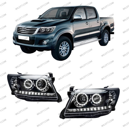 Phares LED Angel Eyes Toyota Hilux 2011-2016 - WildTT