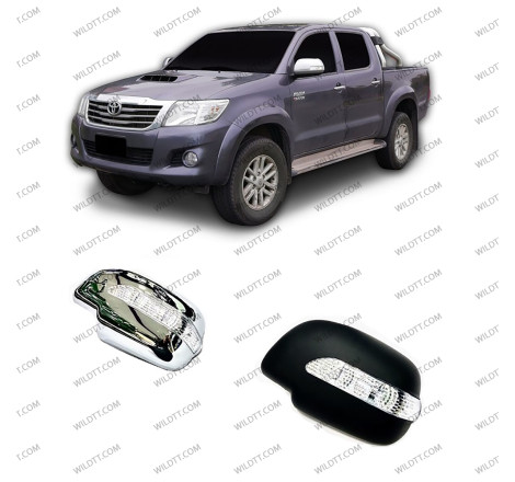 Housses de Rétroviseurs Latéraux avec LED Toyota Hilux 2011-2016 - WildTT