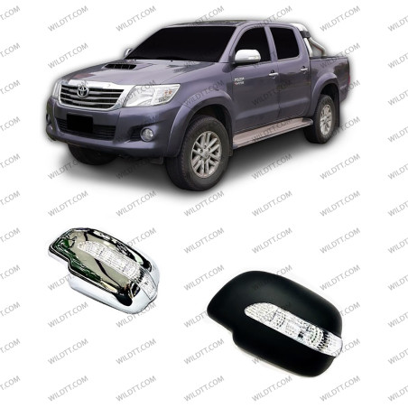 Housses de Rétroviseurs Latéraux avec LED Toyota Hilux 2011-2016 - WildTT