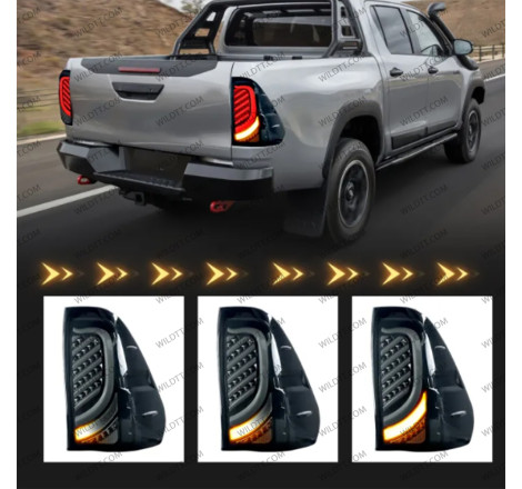 LED Tail Lights Straps Style LED Toyota Hilux 2016+ - WildTT