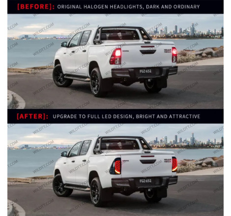 Feu Arrière à LED Straps Style LED Toyota Hilux 2016-2026 - WildTT