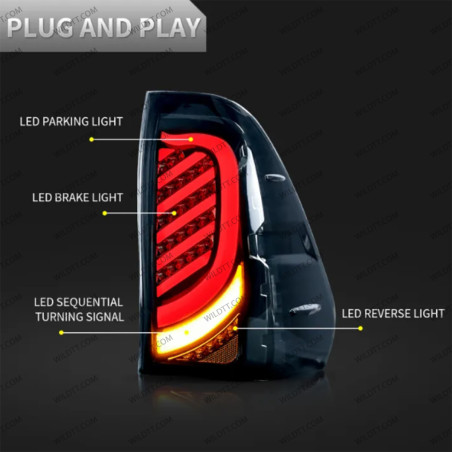 Pilotos Traseros LED Straps Style LED Toyota Hilux 2016+ - WildTT