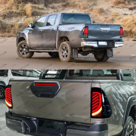 LED Tail Lights Straps Style LED Toyota Hilux 2016-2026 - WildTT