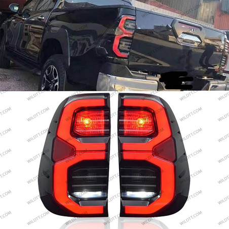 Smoked Led Tail Lights OEM Invincible Toyota Hilux 2016+ - WildTT