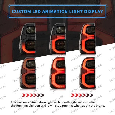 Farolins LED Fumados OEM Invincible Toyota Hilux 2016-2026 - WildTT