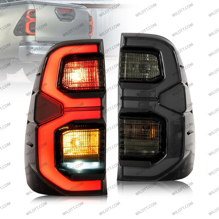 Smoked Led Tail Lights OEM Invincible Toyota Hilux 2016+ - WildTT