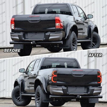 Smoked Led Tail Lights OEM Invincible Toyota Hilux 2016-2026 - WildTT