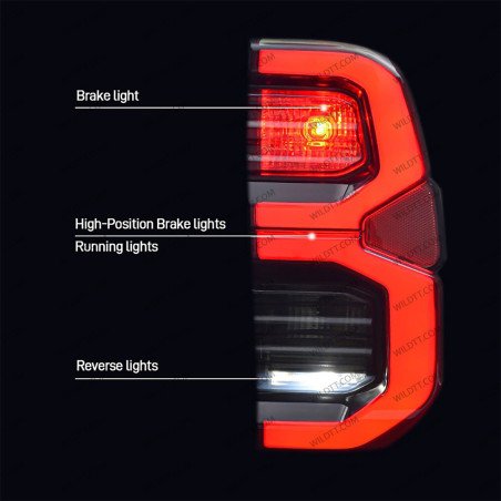 Luci Posteriori a LED Fumé OEM Invincible Toyota Hilux 2016-2026 - WildTT