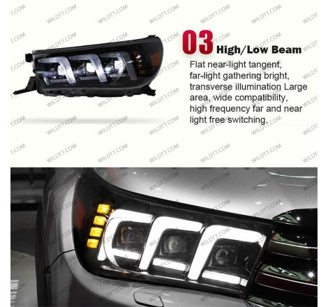 Fari LED Toyota Hilux 2016-2020 - WildTT