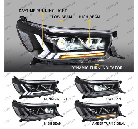 Faros LED Toyota Hilux 2016-2020 - WildTT