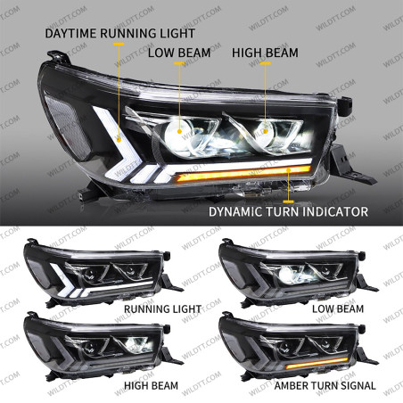 Phares LED Toyota Hilux 2016-2020 - WildTT