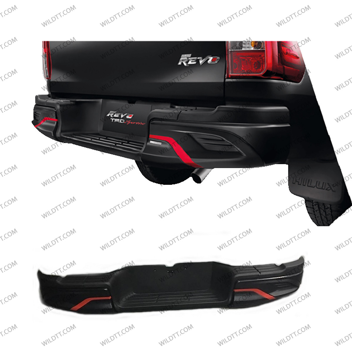 Parachoques Trasero TRD Style Toyota Hilux 2016-2026 - WildTT