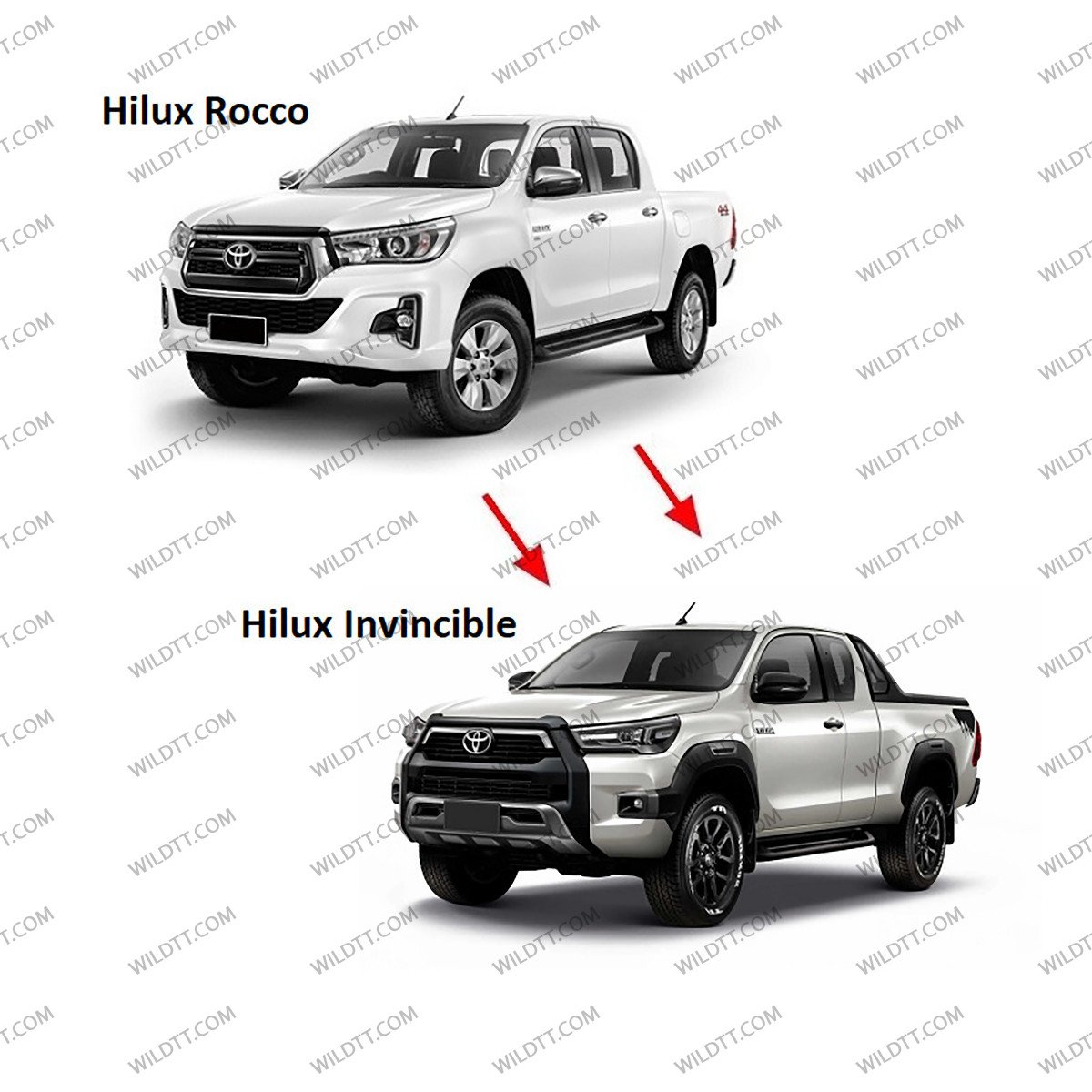 Body Kit Upgrade da Toyota Hilux Invincible 2018-2020 a Invincible 2021+ - WildTT